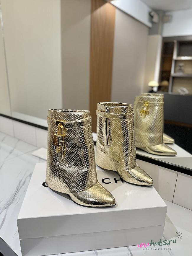Givenchy Shark Lock Gold Boot - 1