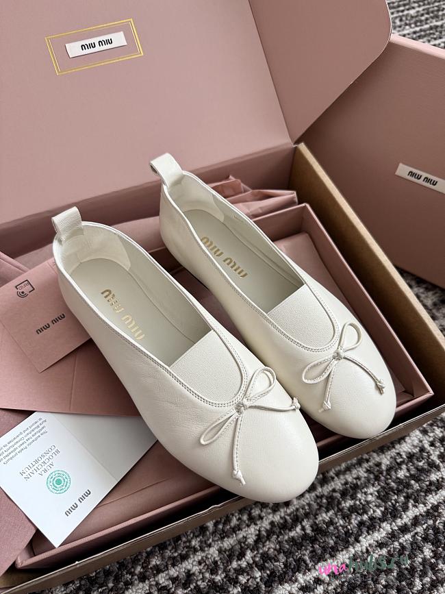 Miu Miu Elan White Ballerina Flat - 1