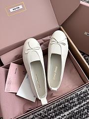 Miu Miu Elan White Ballerina Flat - 4
