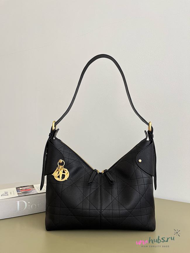 Dior Medium Voyage Bag Powder Black Flat 28x18x12cm - 1