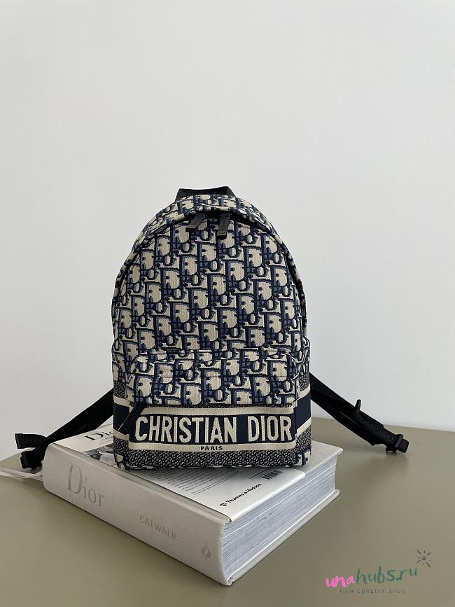 Dior DiorTravel Backpack Blue Oblique 31.5x21.5x13cm - 1