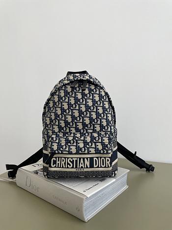 Dior DiorTravel Backpack Blue Oblique 31.5x21.5x13cm