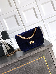 Chanel Flap bag Blue Velvet 20x15.5x6cm - 1