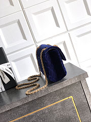 Chanel Flap bag Blue Velvet 20x15.5x6cm - 2