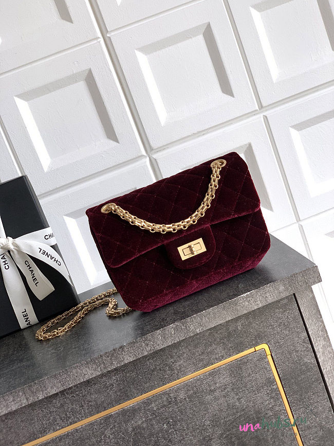 Chanel Flap bag Red Velvet 20x15.5x6cm - 1