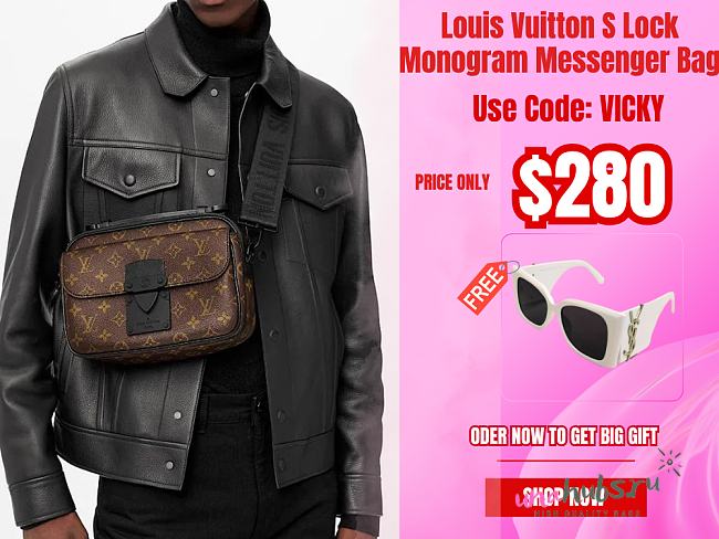 Louis Vuitton S Lock Monogram Messenger Bag 02 - 1