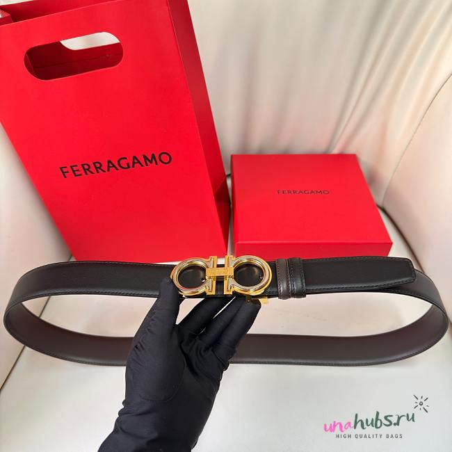 Ferragamo Black Belt 3.5cm - 1