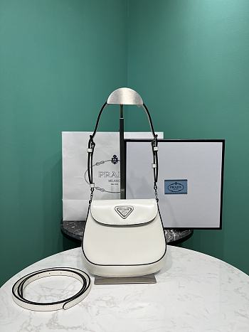 Prada Mini Cleo Bag White 17x14.5x3cm