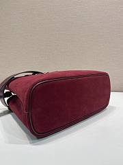 Prada Buckle medium suede bag with belt Burgundy 32x23x11cm - 5
