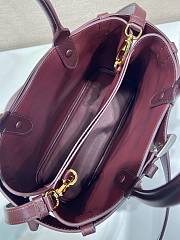 Prada Buckle medium suede bag with belt Burgundy 32x23x11cm - 4