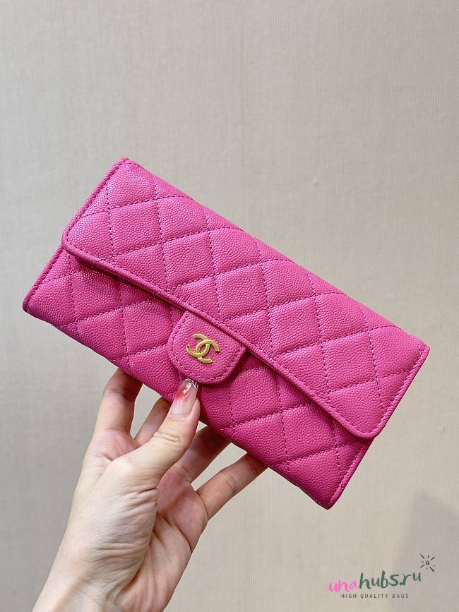 Chanel Wallet Fuchsia Caviar 19cm - 1