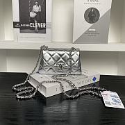 Chanel Flap Bag Silver 16.5x10x5cm - 1