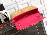 Chanel Flap Bag Raffia Pink 26cm - 5