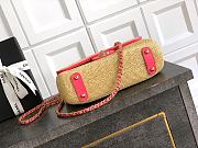 Chanel Flap Bag Raffia Pink 26cm - 4