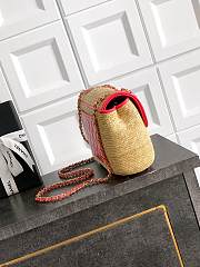 Chanel Flap Bag Raffia Pink 26cm - 2