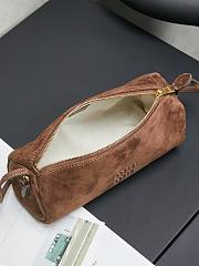 Miu Miu Suede Brown Pouch 21.5x9x9cm - 2