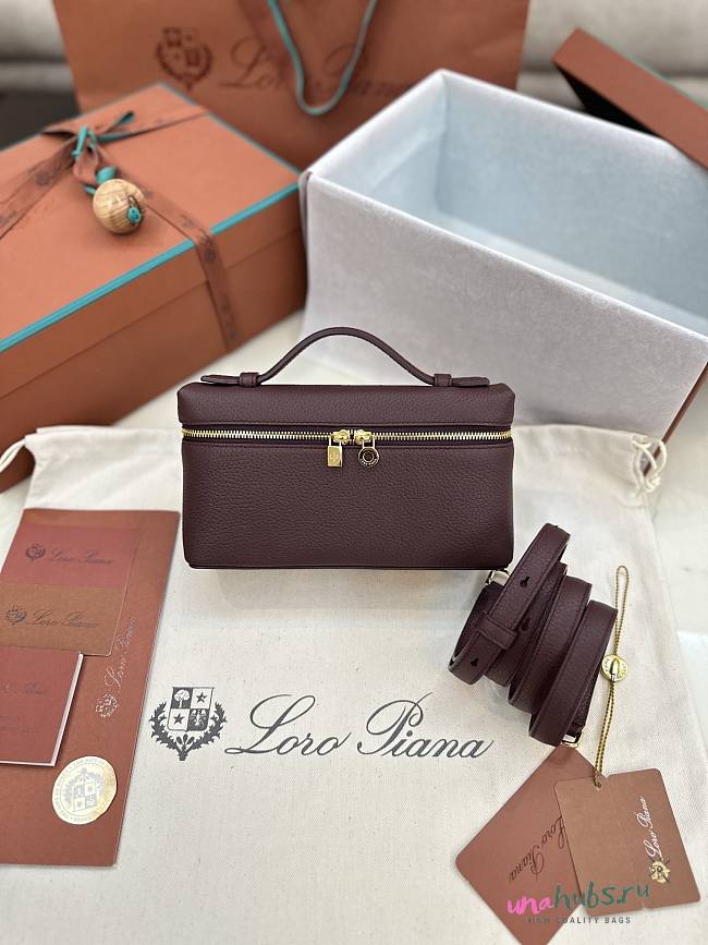 Loro Piana L19 Dark Brown Gold Bag 19cm - 1