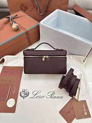 Loro Piana L19 Dark Brown Gold Bag 19cm - 1