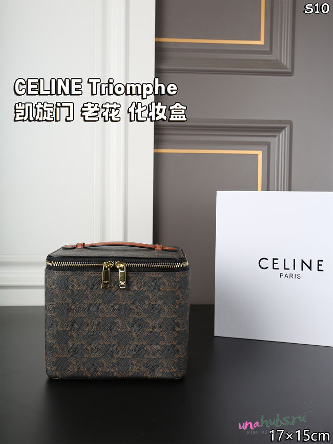 Celine Square Vanity Case In Triomple Calfskin - 18x15x14.5cm - 1