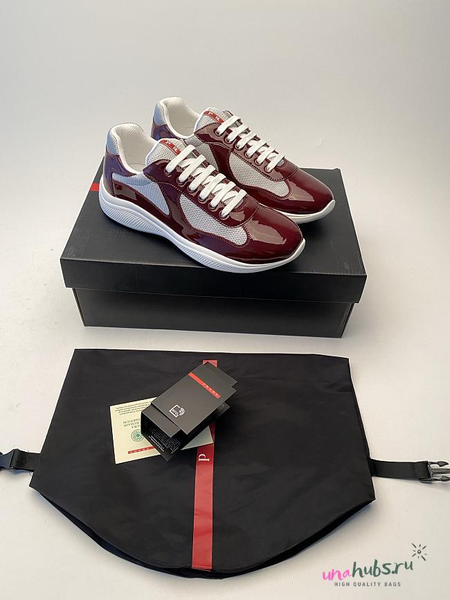 Prada America's Cup Red Wine Sneaker - 1