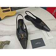 YSL Babylone Slingback Flats In Smooth Leather Black - 1