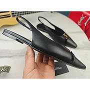 YSL Babylone Slingback Flats In Smooth Leather Black - 5