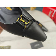 YSL Babylone Slingback Flats In Smooth Leather Black - 4