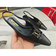 YSL Babylone Slingback Flats In Smooth Leather Black - 2