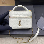 YSL Gaby Micro Vanity Bag In Lambskin White 12x8x4cm - 1
