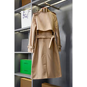 Burberry Long Check Collar Gabardine Trench Coat In Honey - 3