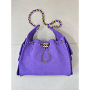 Chanel 25 Small Handbag Suede Gold Purple 30x26x14cm - 1
