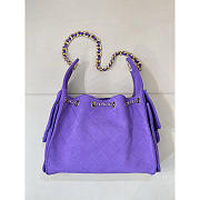 Chanel 25 Small Handbag Suede Gold Purple 30x26x14cm - 4