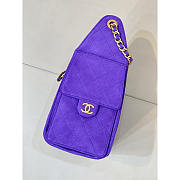 Chanel 25 Small Handbag Suede Gold Purple 30x26x14cm - 2