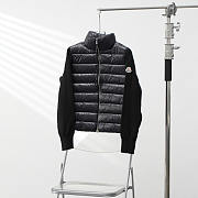 Moncler Wool And Quilted Shell Down Cardigan Black - 1