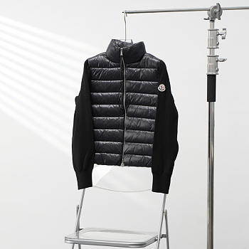 Moncler Wool And Quilted Shell Down Cardigan Black