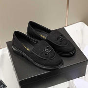 Chanel Turn Lock Loafers Denim Black - 1