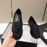 Chanel Turn Lock Loafers Denim Black - 3