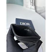 Dior Gravity Card Holder In Black Calfskin 10x8cm - 4