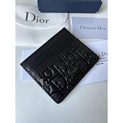Dior Gravity Card Holder In Black Calfskin 10x8cm - 2