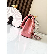 Chanel Medium Flap Bag Silver Hardware Pink 25cm - 3