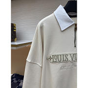 Louis Vuitton Embellished Half Zip Sweatshirt Cotton Light Beige - 2