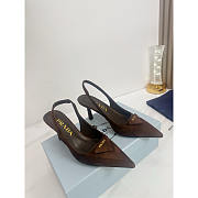 Prada Brown Suede Slingback Pumps 7cm - 1