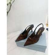 Prada Brown Suede Slingback Pumps 7cm - 2