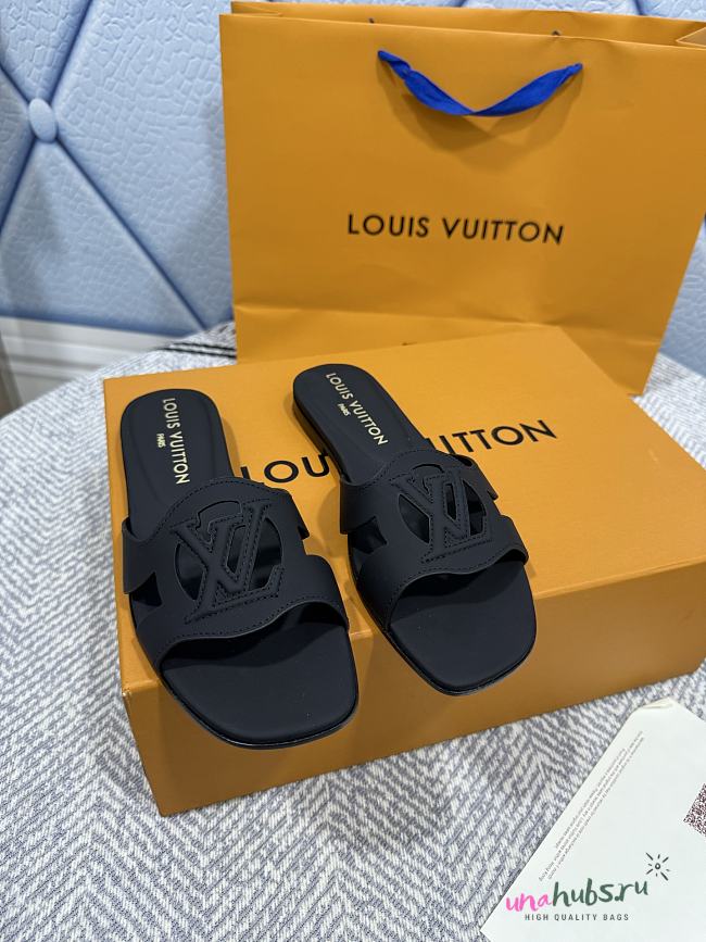 Louis Vuitton Isola Black Flat Mule - 1
