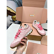 Miu Miu Pink Tyre Technical Fabric And Suede Sneakers - 3