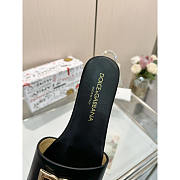 Dolce & Gabbana Flat Slippers In Calfskin With DG Logo Black - 4