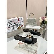 Dolce & Gabbana Flat Slippers In Calfskin With DG Logo Black - 2