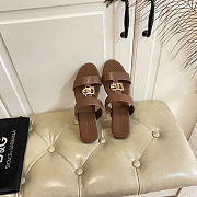Dolce & Gabbana Calfskin Sliders With DG Logo In Brown - 3