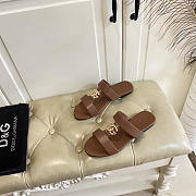 Dolce & Gabbana Calfskin Sliders With DG Logo In Brown - 2