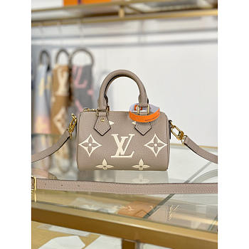 Louis Vuitton Nano Speedy Monogram Grey 16x10x7.5cm